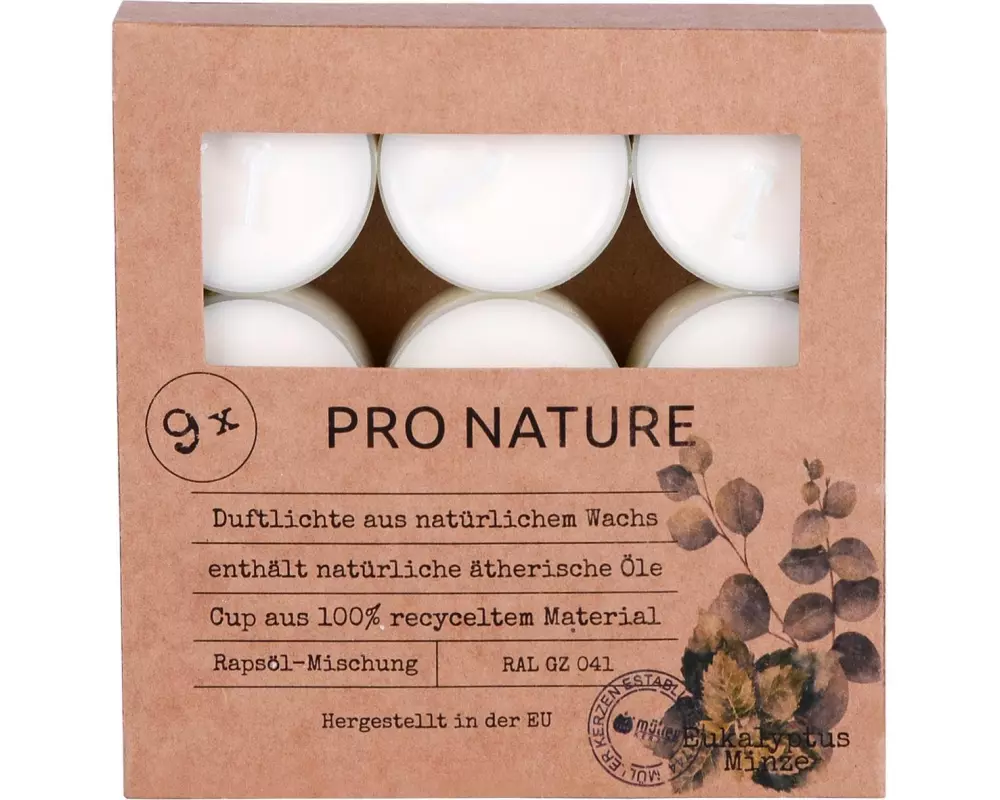 müller Kerzen Duftkerze Eukalyptus & Minze 9 Stück