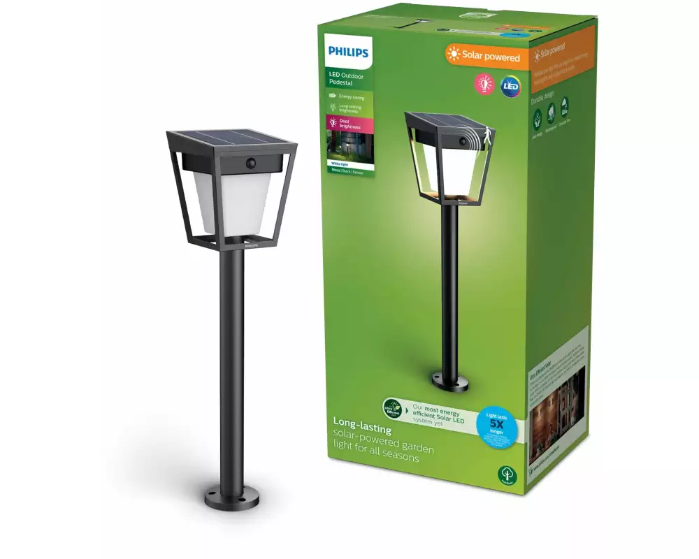 Philips Nissa Sockel Solar UE 3000K schwarz