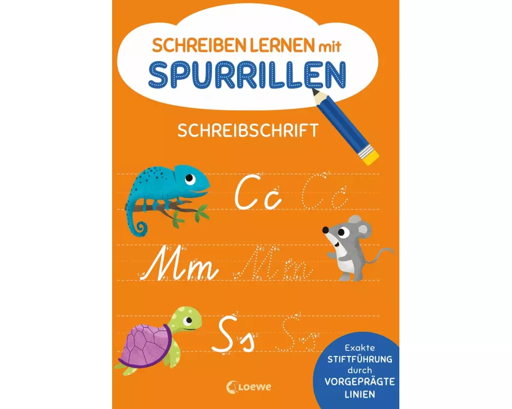Schreiben lernen mit Spurrillen - Schreibschrift