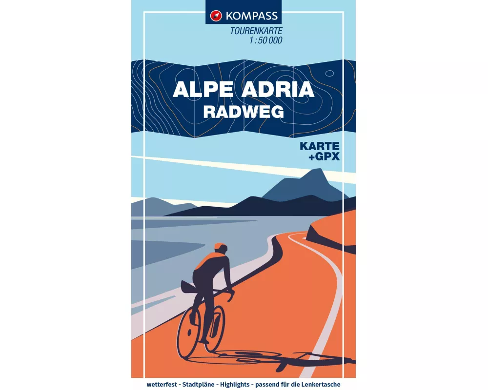 KOMPASS Fahrrad-Tourenkarte Alpe Adria Radweg 1:50.000
