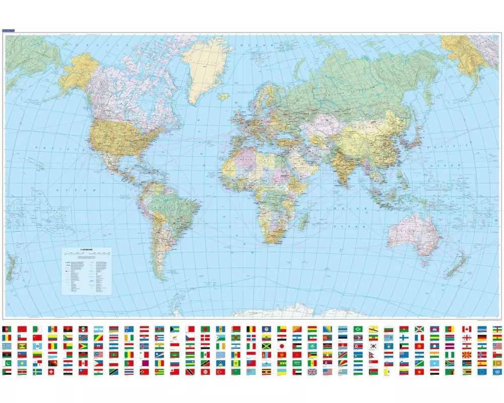 Kümmerly+Frey Weltkarte politisch Poster 1:30 Mio