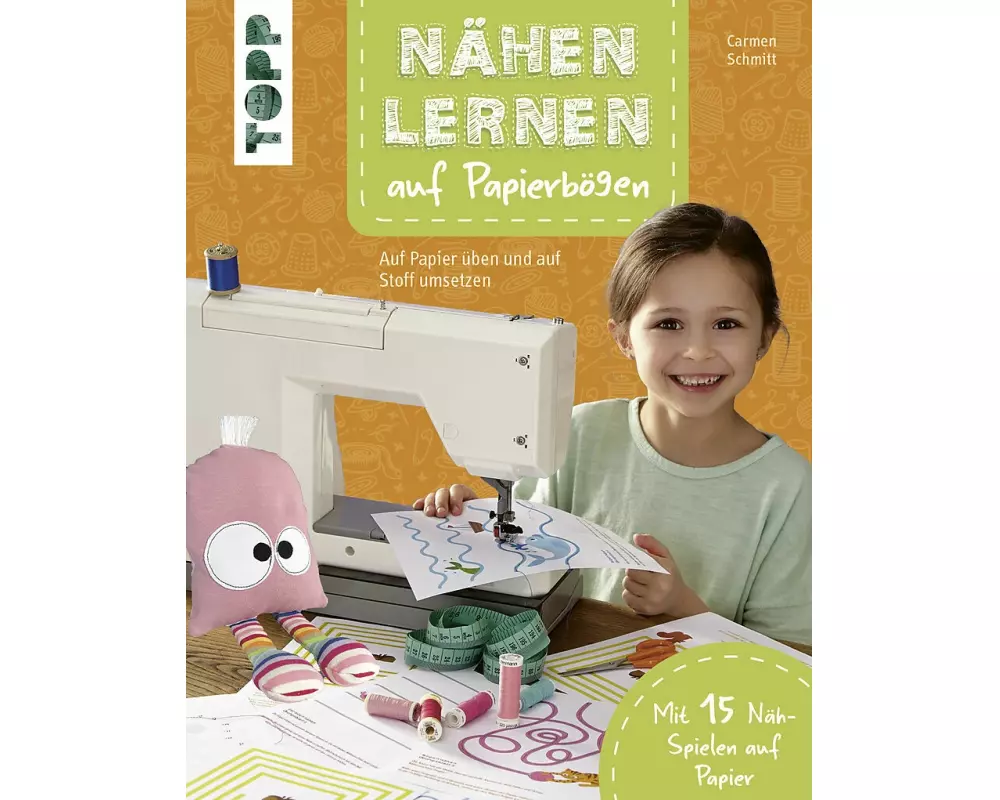 Nähen lernen auf Papierbögen