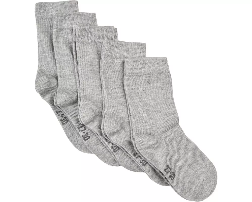 minymo Socken Uni 5er Set Light Grey Melange Gr. 15/18