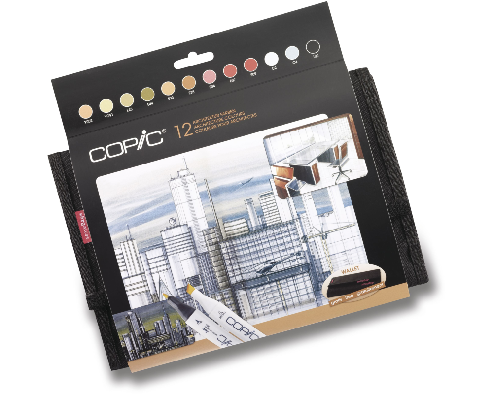 COPIC Marker Classic 20075731 Wallet Architektur, 12 Stück