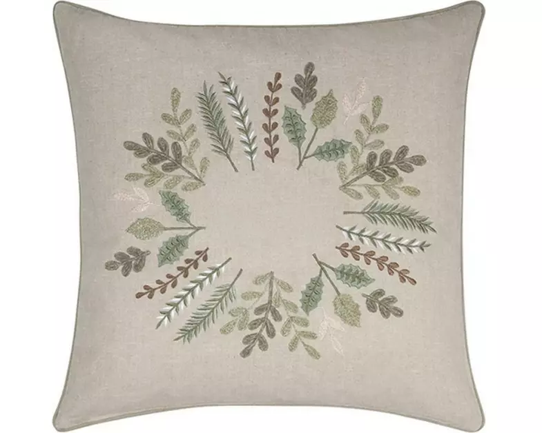 PROFLAX Kissenbezug Kissenhülle Wreaths 45 x 45 cm, Beige/Grün