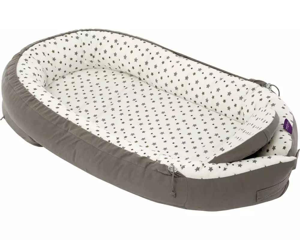 Träumeland Babynest Home Premium Sterne Weiss