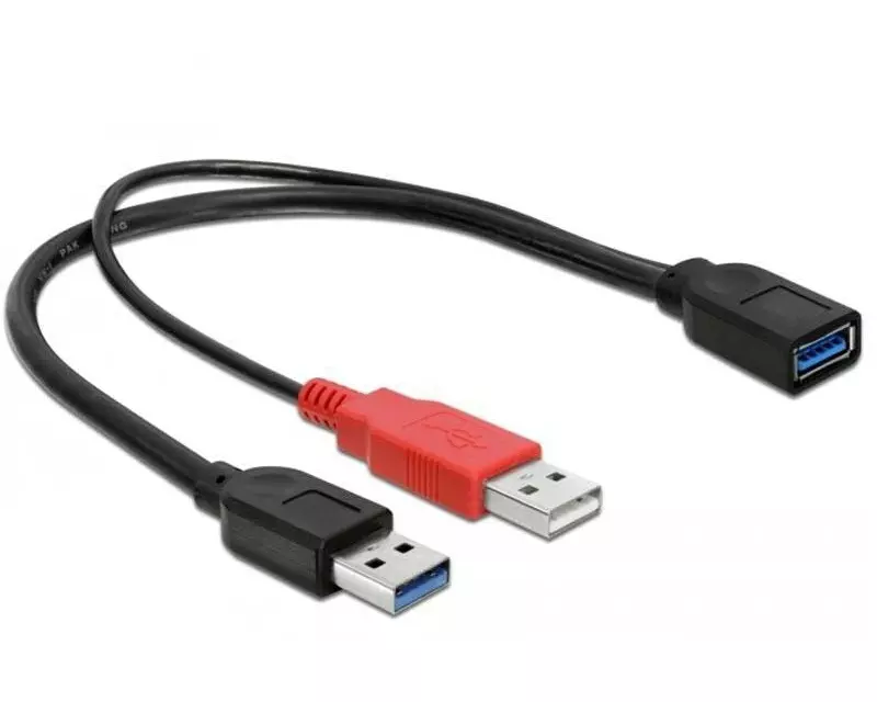 Delock USB 3.0-Y-Kabel USB-A - USB-A 0.3 m