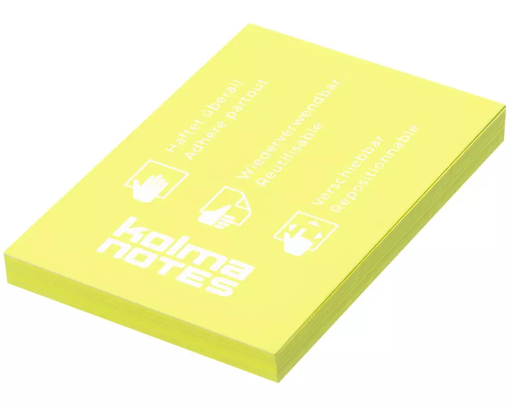 Kolma Notizzettel NOTES A8 Gelb, 100 Blatt