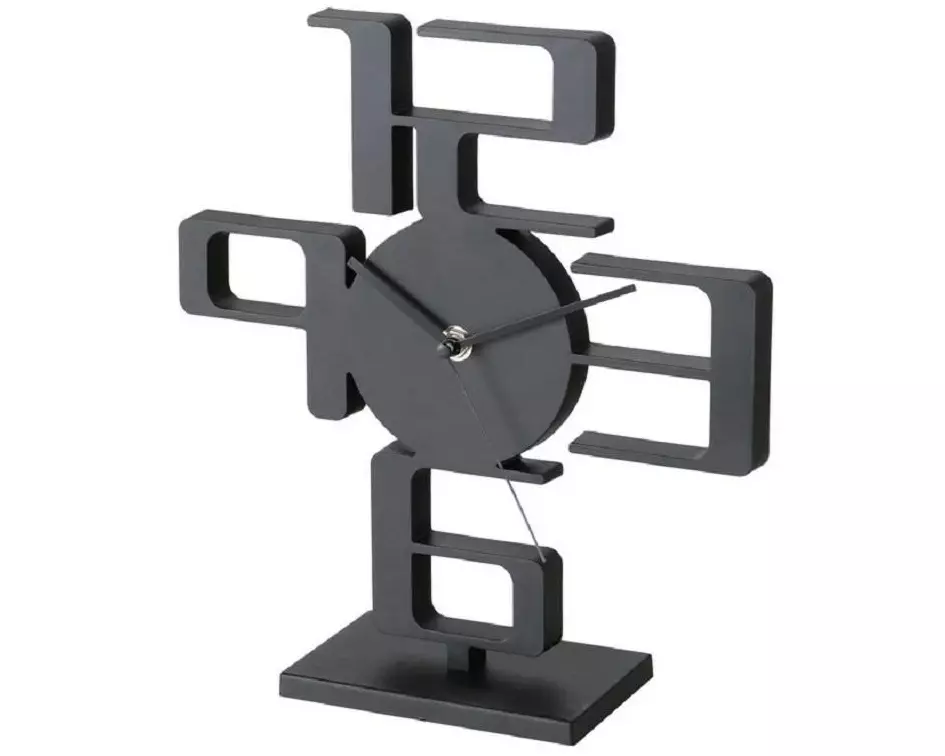 Boltze Tischuhr Stadium 27 x 8 cm, Schwarz matt