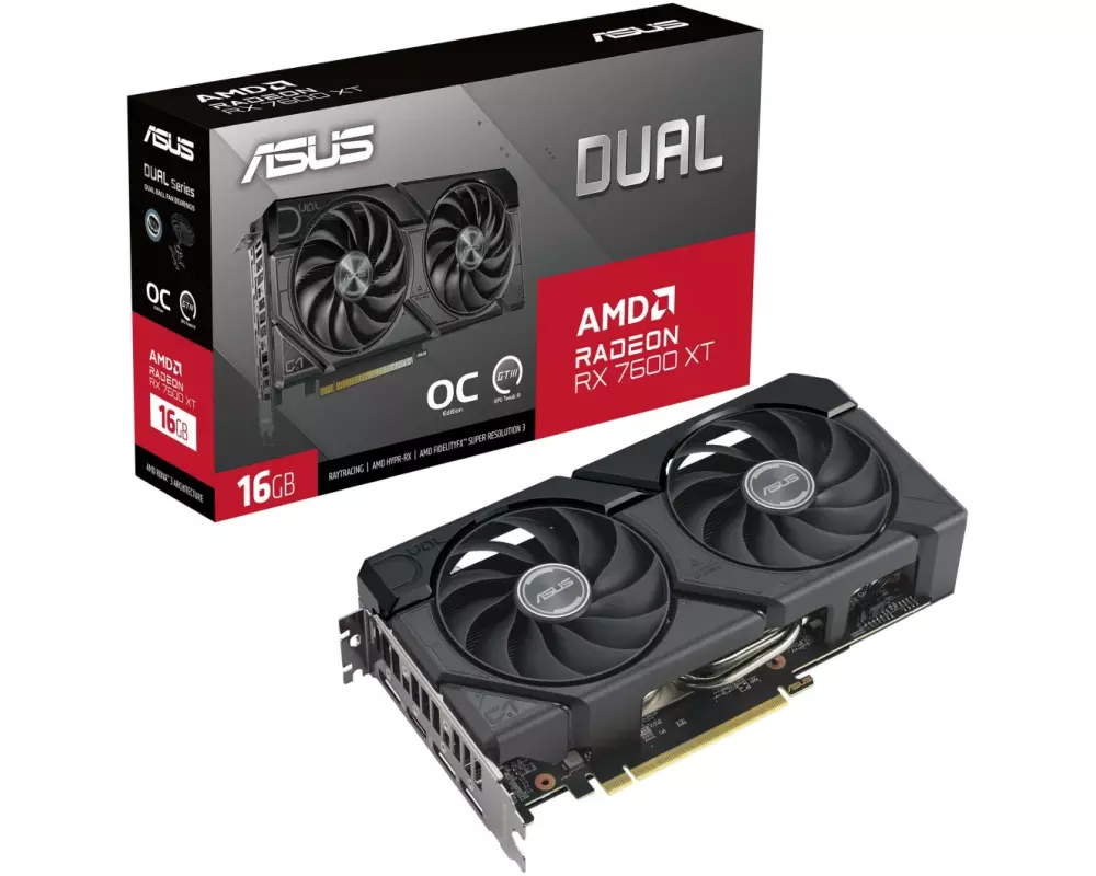 ASUS Grafikkarte Dual Radeon RX 7600 XT OC 16 GB