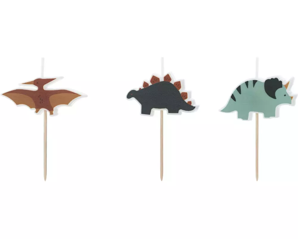 Partydeco Kerze Dinosaurier 3 Stück