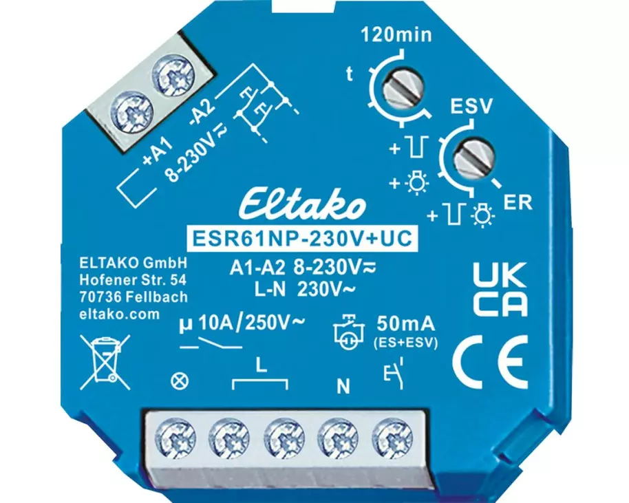 Eltako ESR61NP-230 V+UC Unterputz 1 Schliesser 10 A 250 V AC