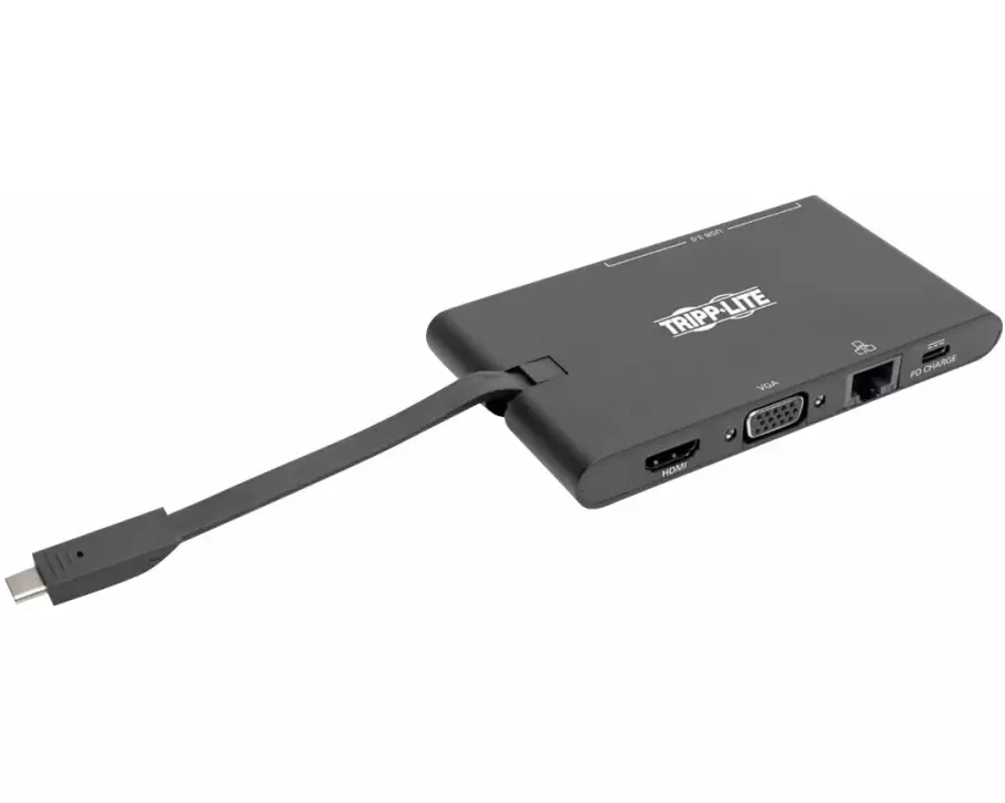 EATON TRIPPLITE USB-C Dock, 4K HDMI, VGA, USB 3.2, Gen 1, USB-A/C Hub, GbE, memory Card, 100W PD Charging