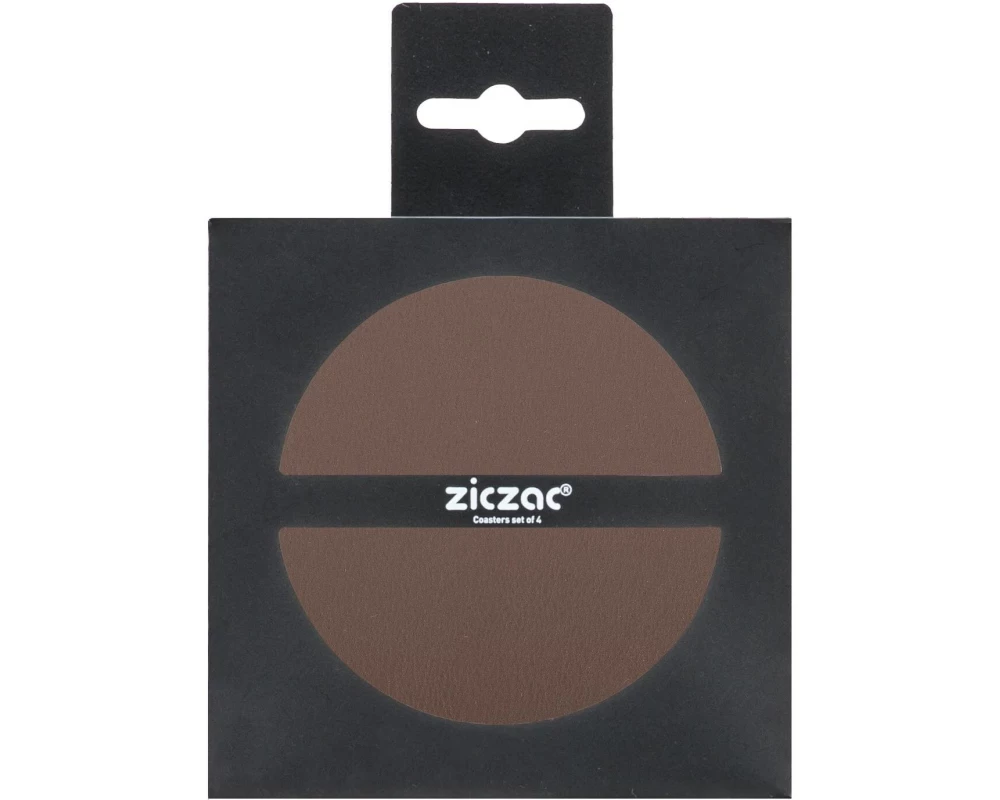 Tiseco Glasuntersetzer Togo 4 Stück, 10 cm, Braun