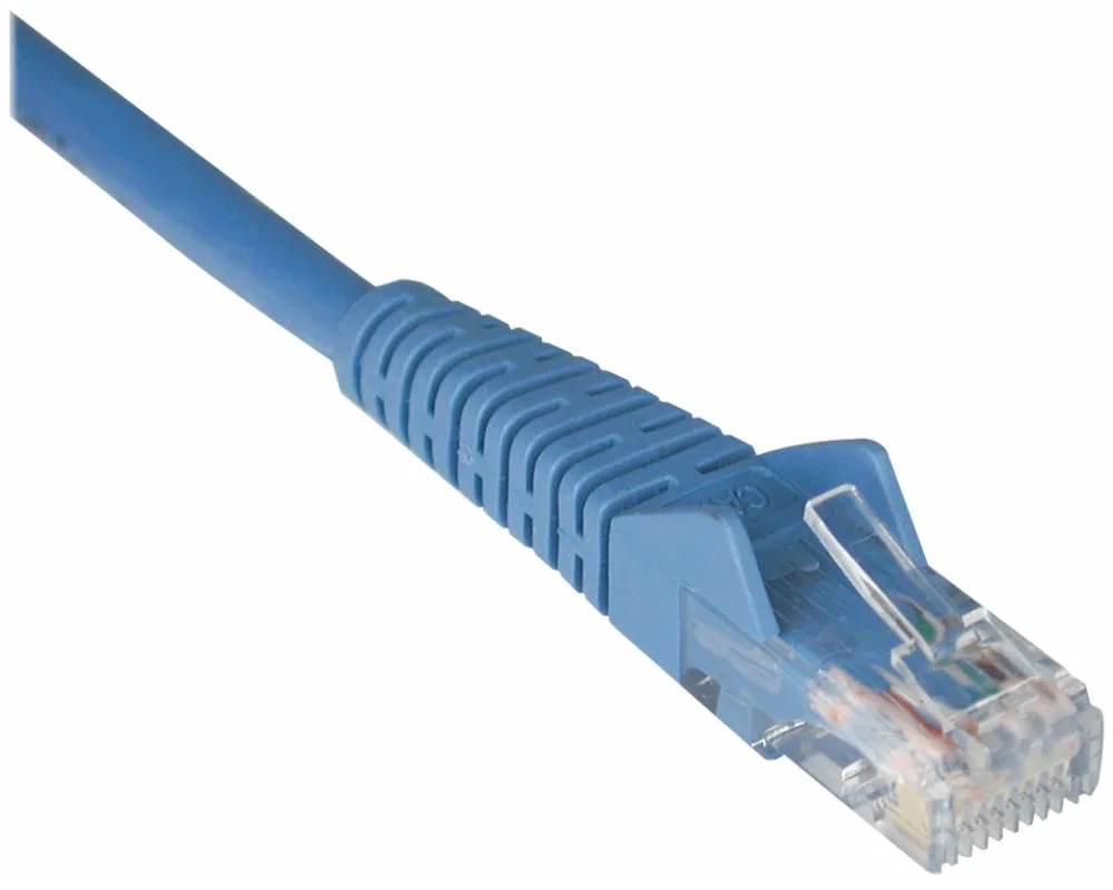 EATON TRIPPLITE Cat6, Gigabit, Snagless, Molded, UTP Ethernet Cable, RJ45, M/M, Blue, 1ft. 0.31m