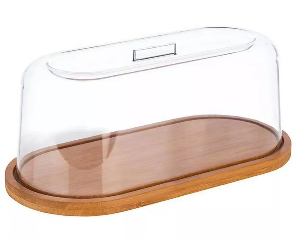 APS Servierplatte Tablett mit Haube 2-teilig, 28 x 14 x 11.5 cm