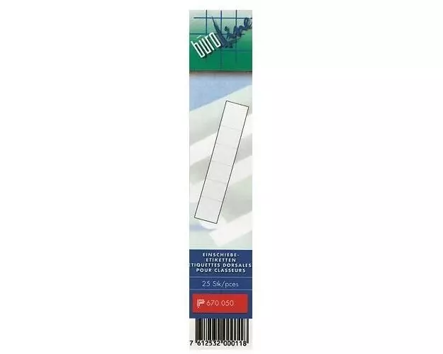 Büroline Rückenschilder 27 x 143 mm, 25 Stück, Weiss