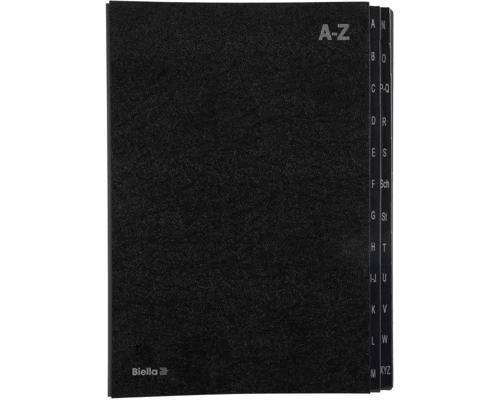 Biella Pultmappe A4 A-Z Schwarz