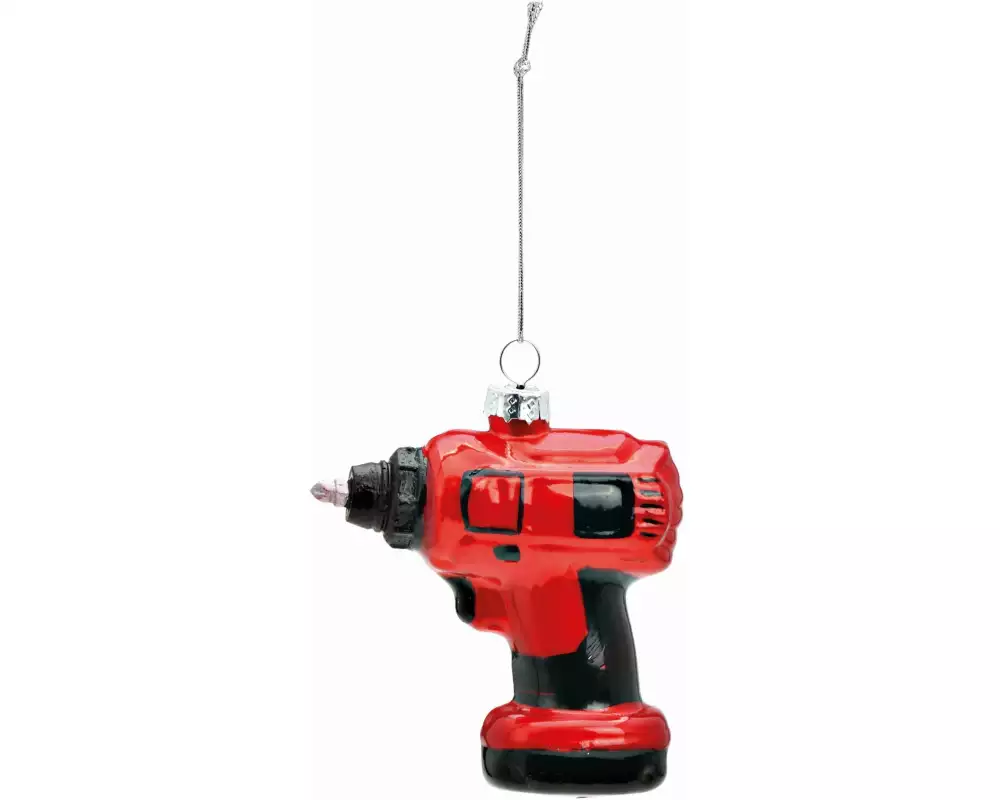 G. Wurm Weihnachtskugel Bohrmaschine 8 x 9 x 4 cm, Rot/Schwarz