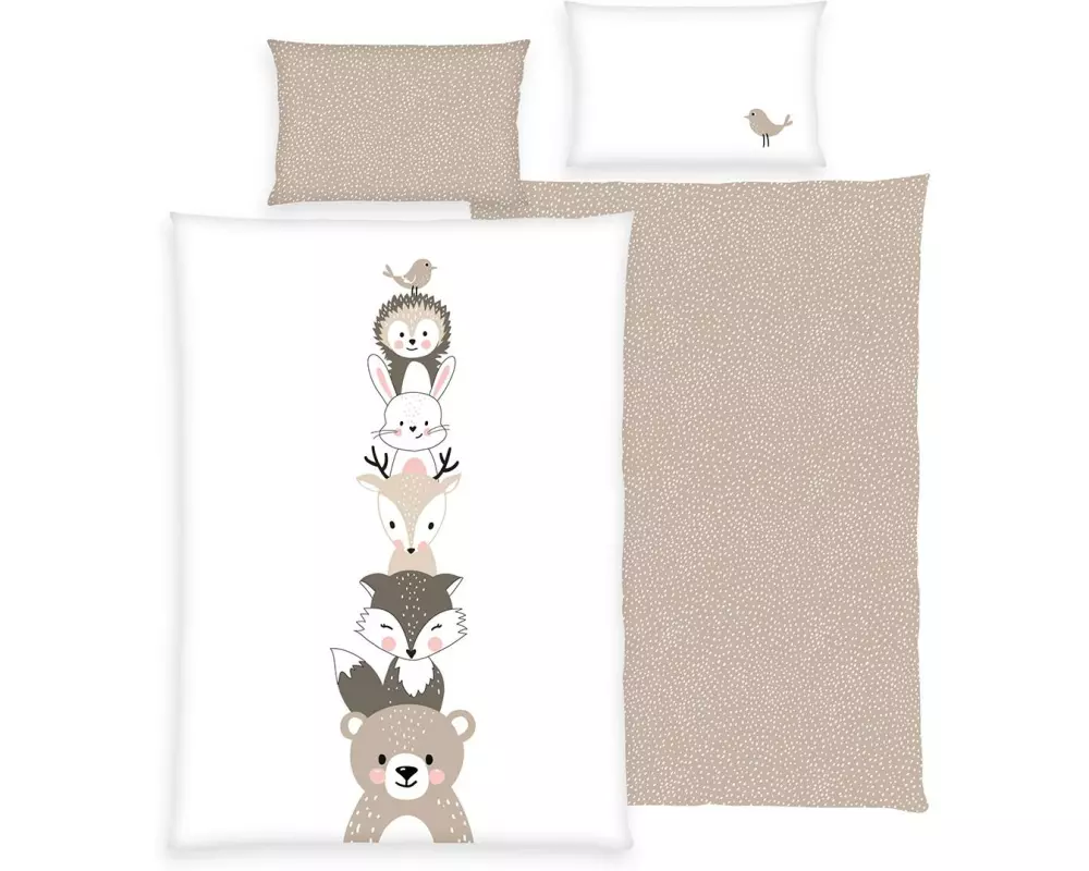 Herding Kinderbettwäsche Woodland Crew 100 x 135 cm + 40 x 60 cm
