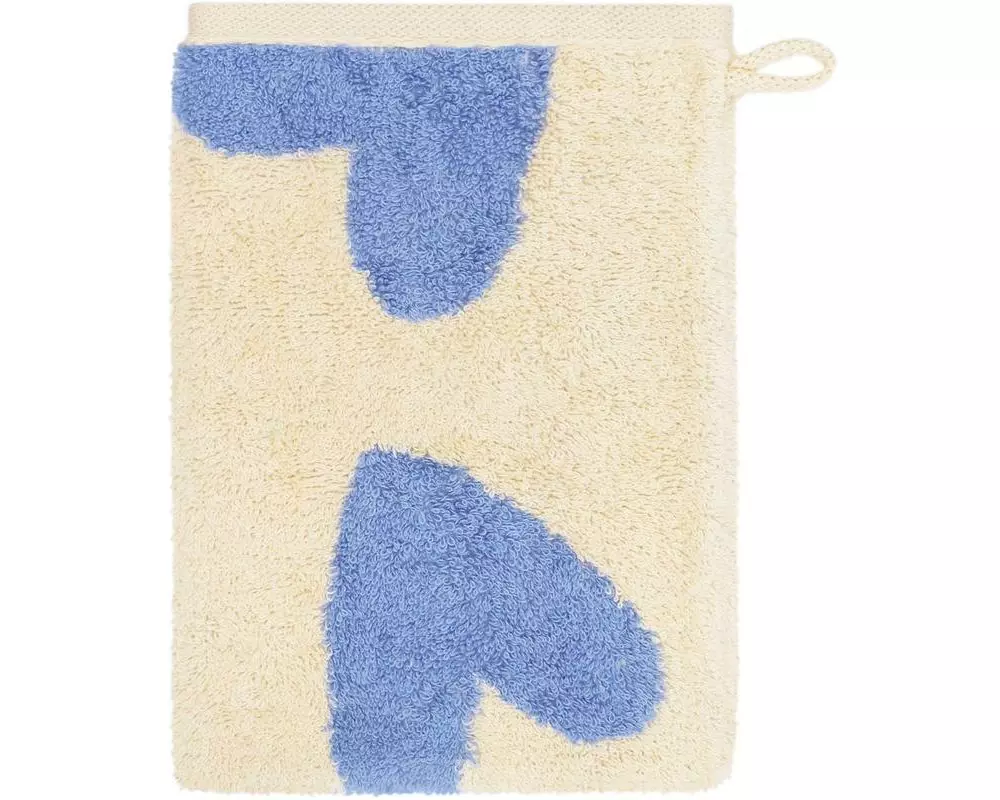Cawö Waschhandschuh Heart Beats 16 x 22 cm, Blau