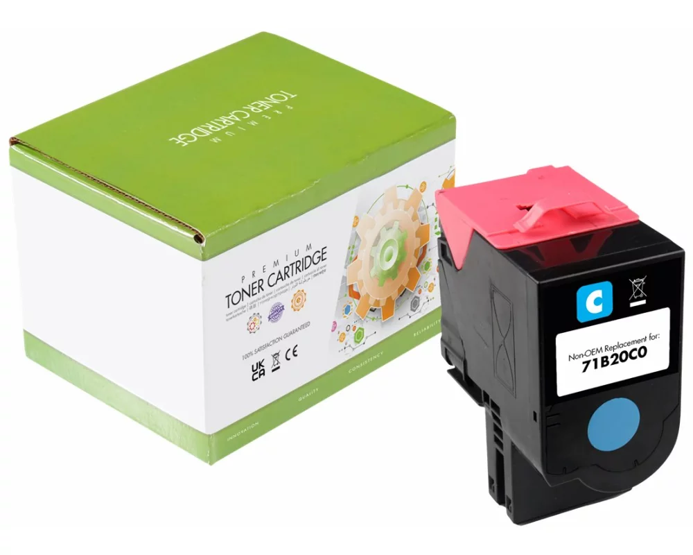 STATIC Toner cartridge compatible with Lexmark 71B20C0 cyan compatible 2.300 pages