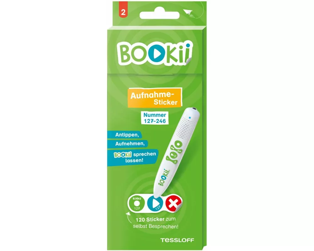 BOOKii Aufnahme-Sticker neutral Paket 2, Nr. 127-246 (120 Stück)