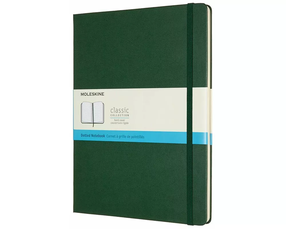 Moleskine Notebook XL, Dotted, Hard Cover, Myrtle Green