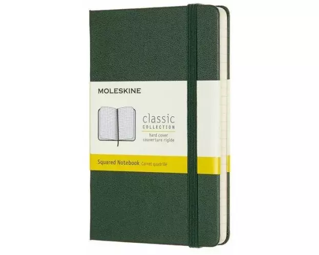 Moleskine Notebook P/A6, Squared, Hard Cover, Myrtle Green