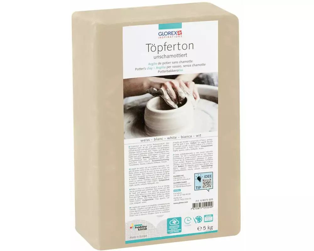 Glorex Töpferton 5 kg Weiss