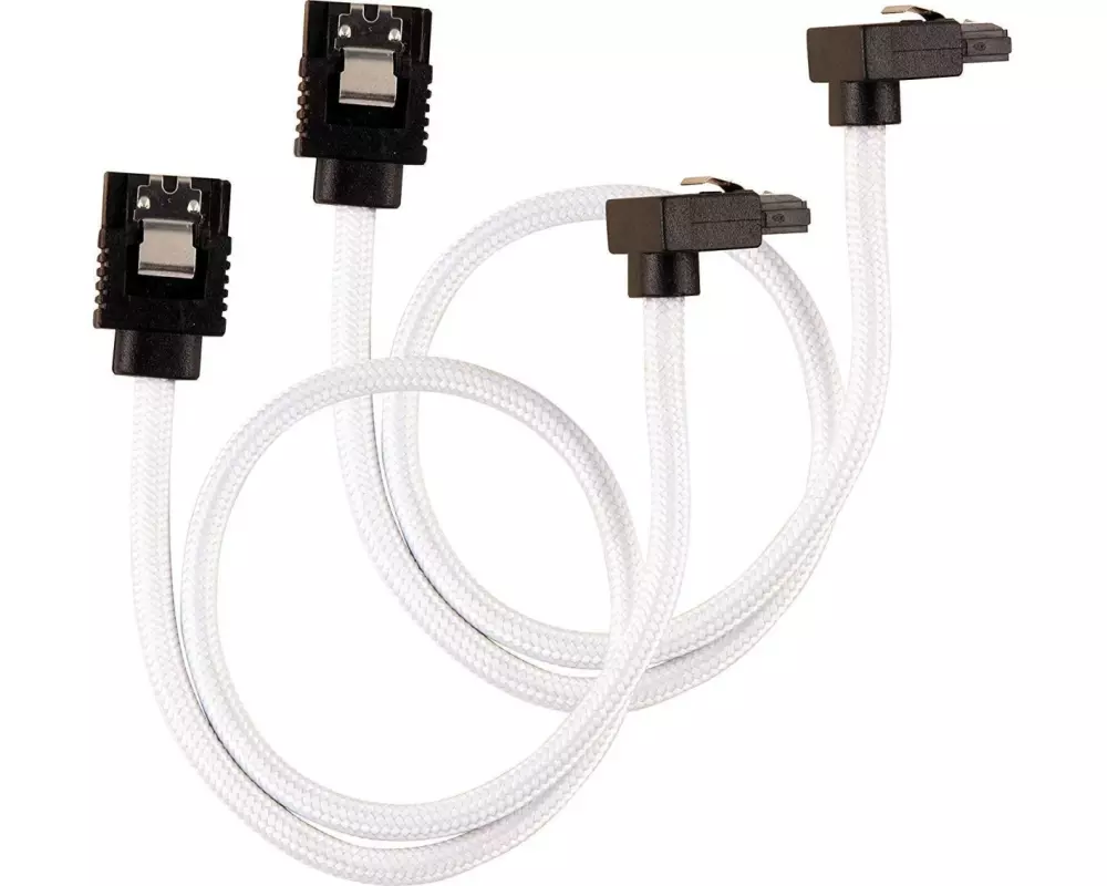 Corsair SATA3-Kabel Premium Set Weiss 30 cm gewinkelt