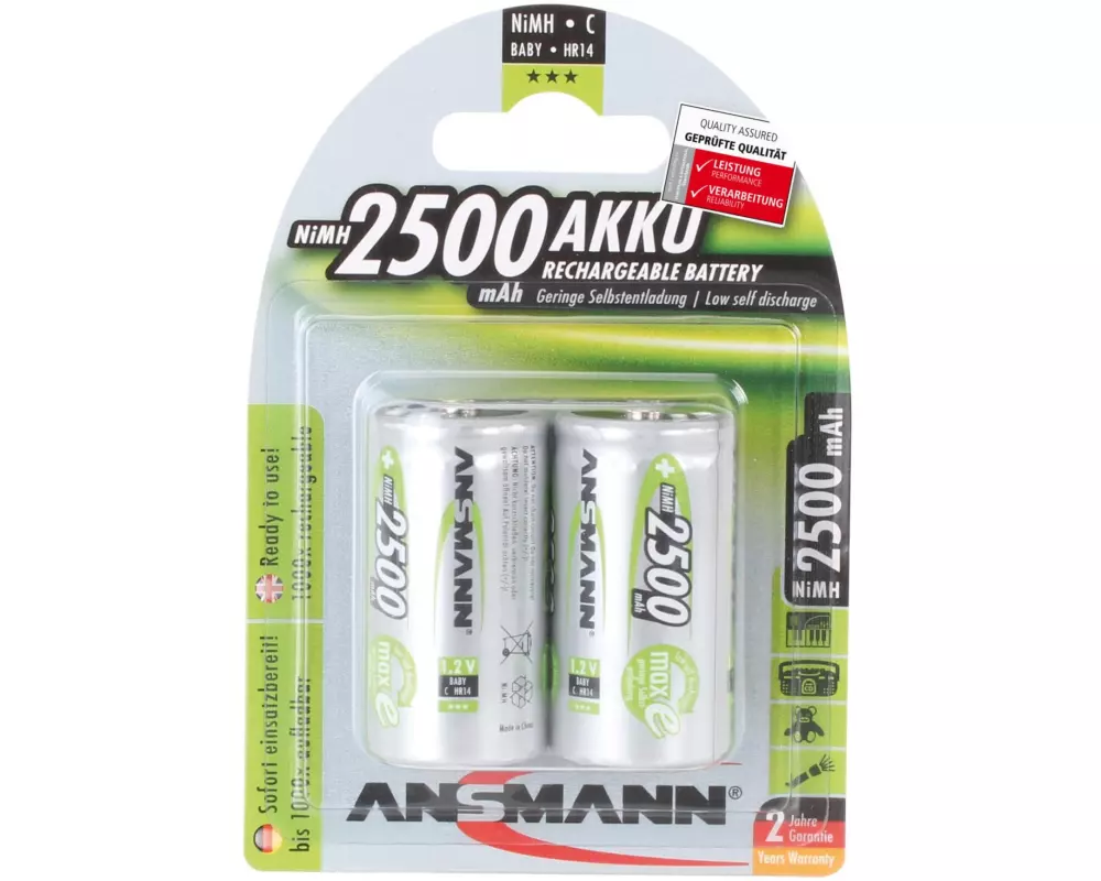 Ansmann Akku 2x C 2500 mAh