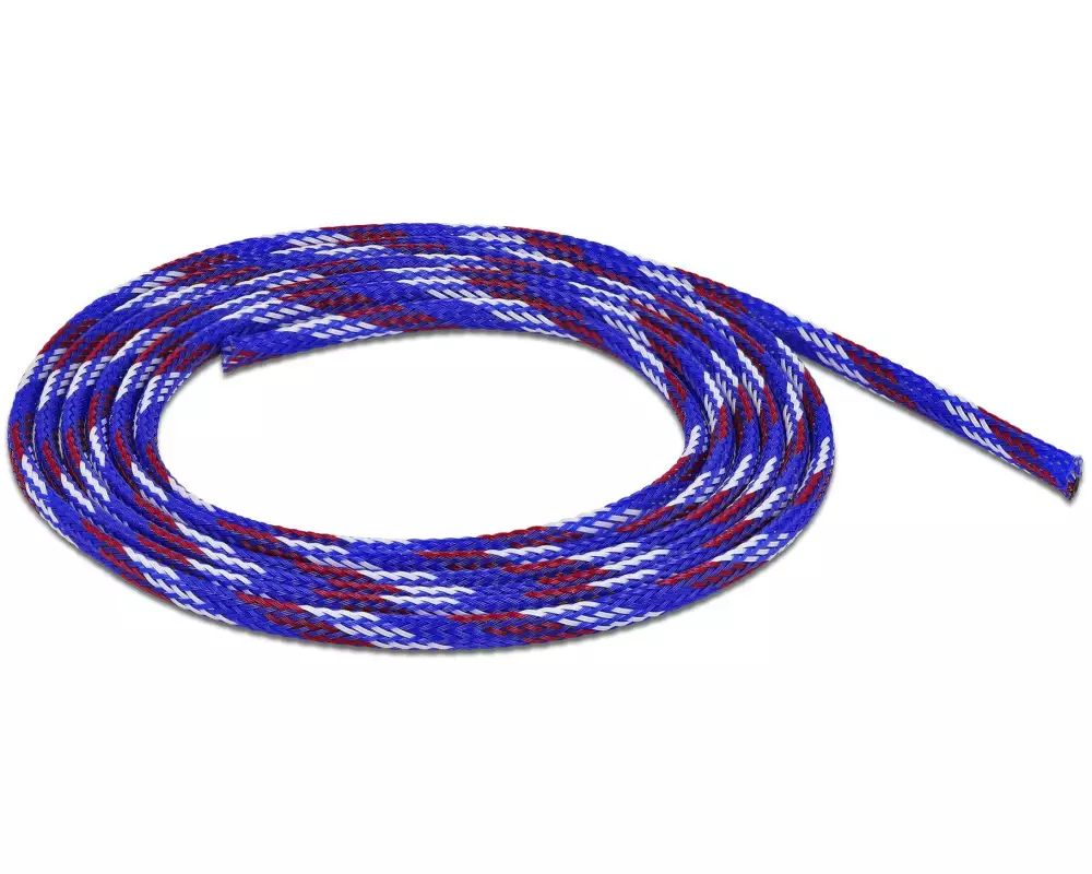 Delock Kabelschlauch dehnbar, 2 m x 6 mm Blau Rot Weiss