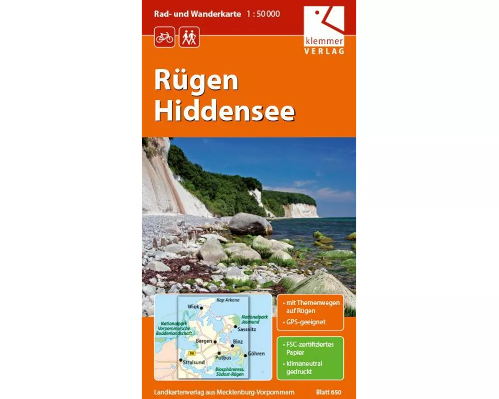 Rügen - Hiddensee 1 : 50 000 Rad- und Wanderkarte