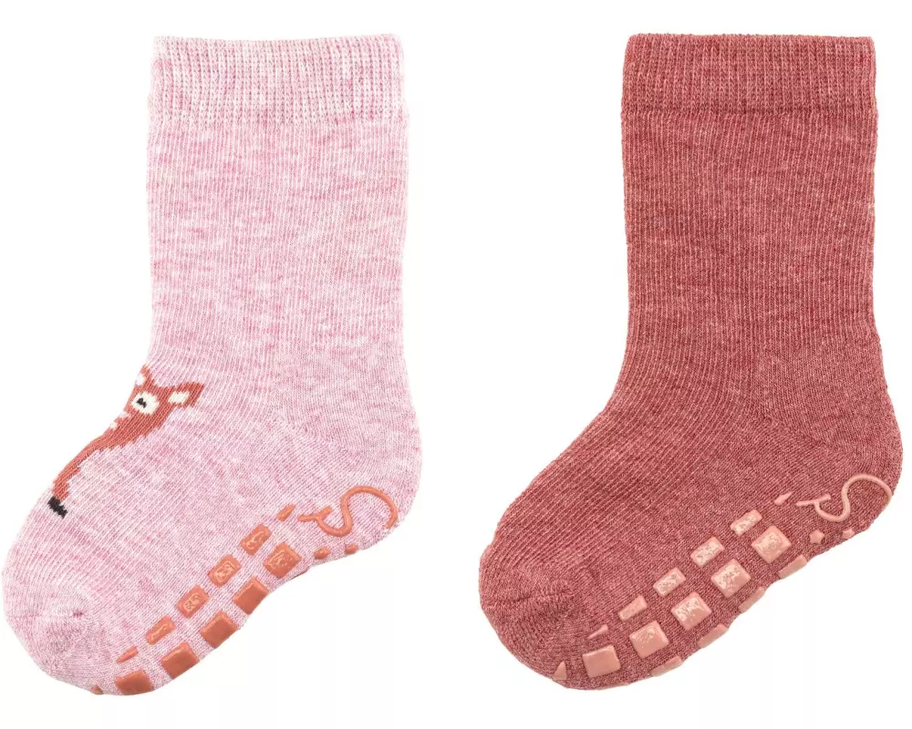 Sterntaler Antirutsch-Socken Rehkitz 2er Set Puderrosa Mélange Gr. 22