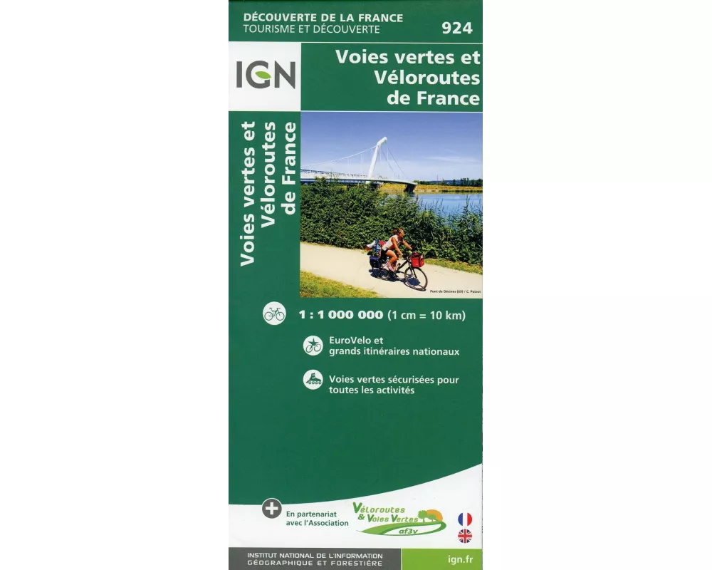 Voies Vertes et Véloroutes de France 1:1 000 000