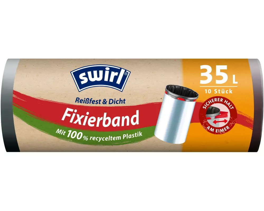 Swirl Müllbeutel mit Fixierband 35 l, 10 Stück