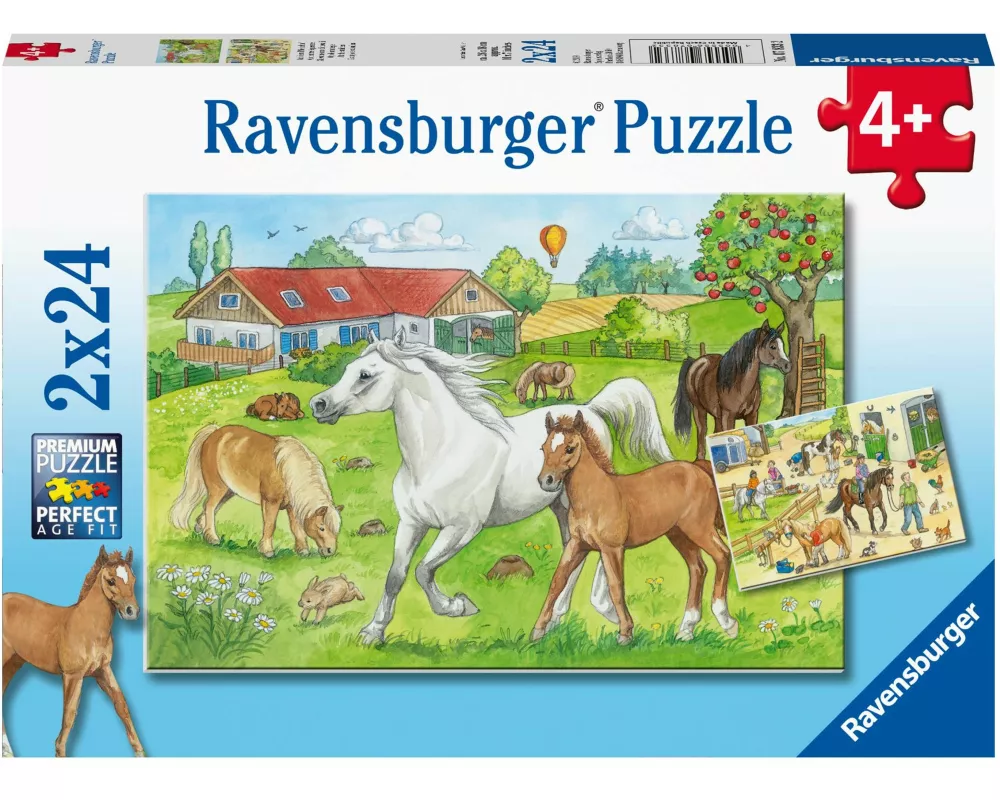 Kinderpuzzle 2x24 Teile - Auf dem Pferdehof