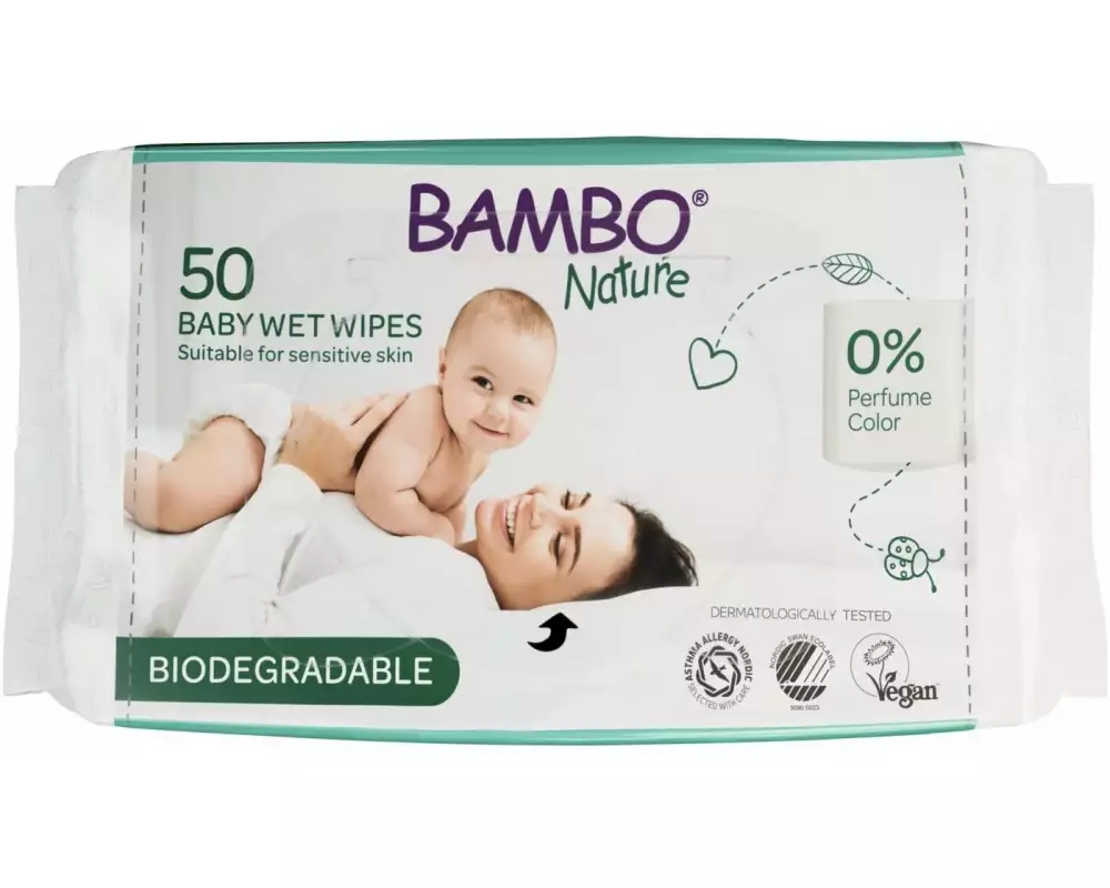 Bambo Nature Feuchttücher ohne Plastik 50 Stück