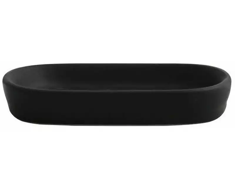 MSV Seifenschale Maonie 9 x 13.9 x 2.4 cm, Schwarz matt