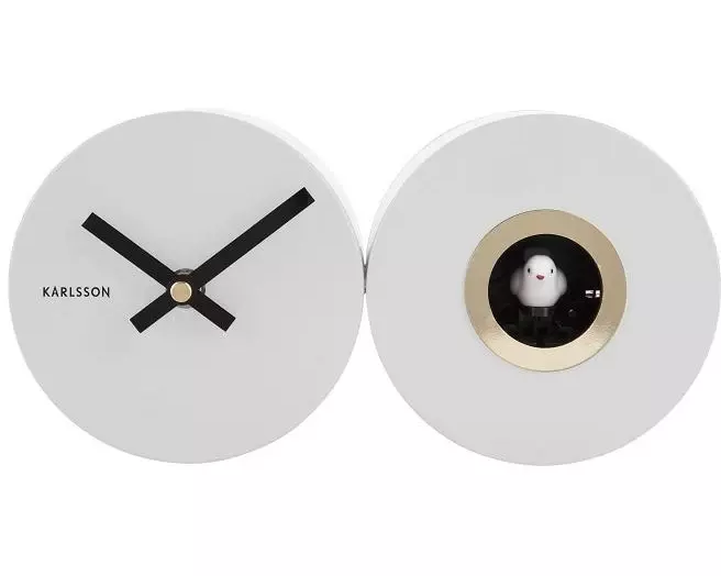 KARLSSON Wanduhr Kuckuck Weiss Matt