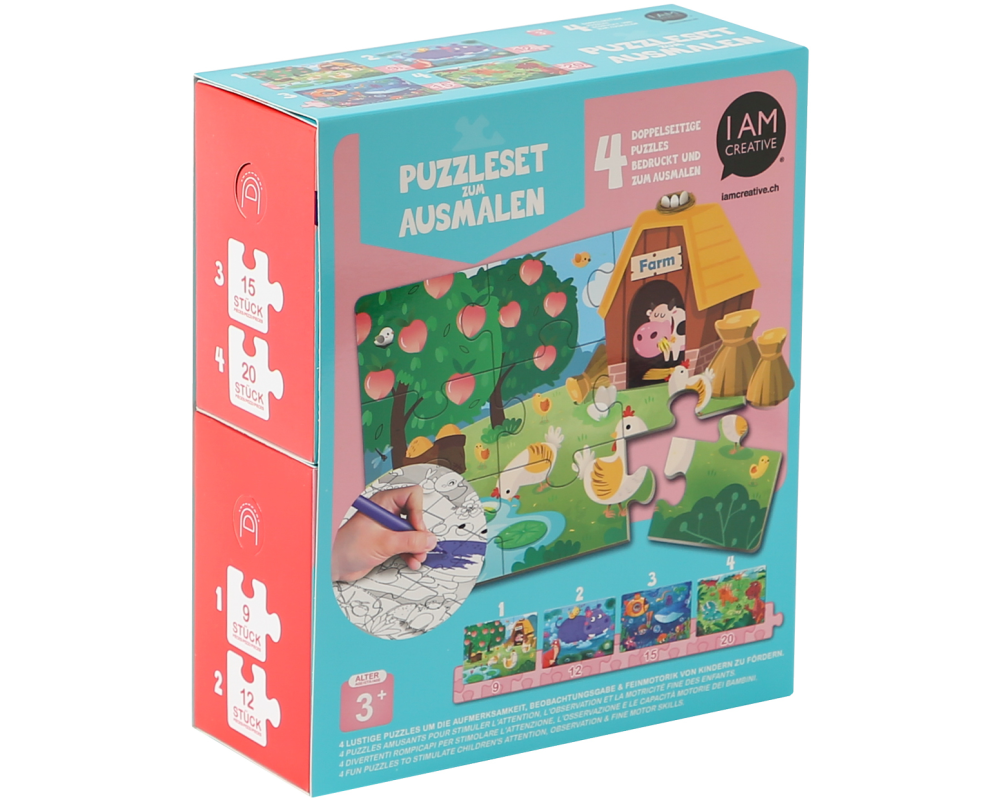 I AM CREATIVE Puzzleset 4087.552 zum Ausmalen ab 3 Jahre