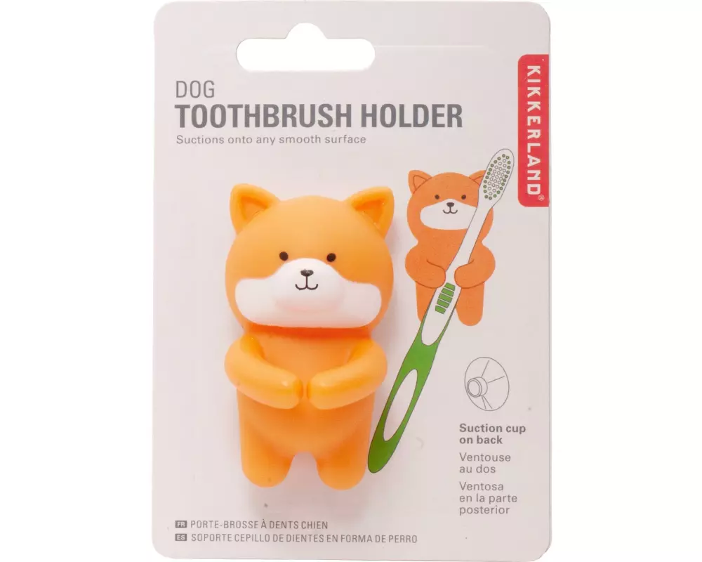 Kikkerland Zahnbürstenhalter Hund Orange/Weiss