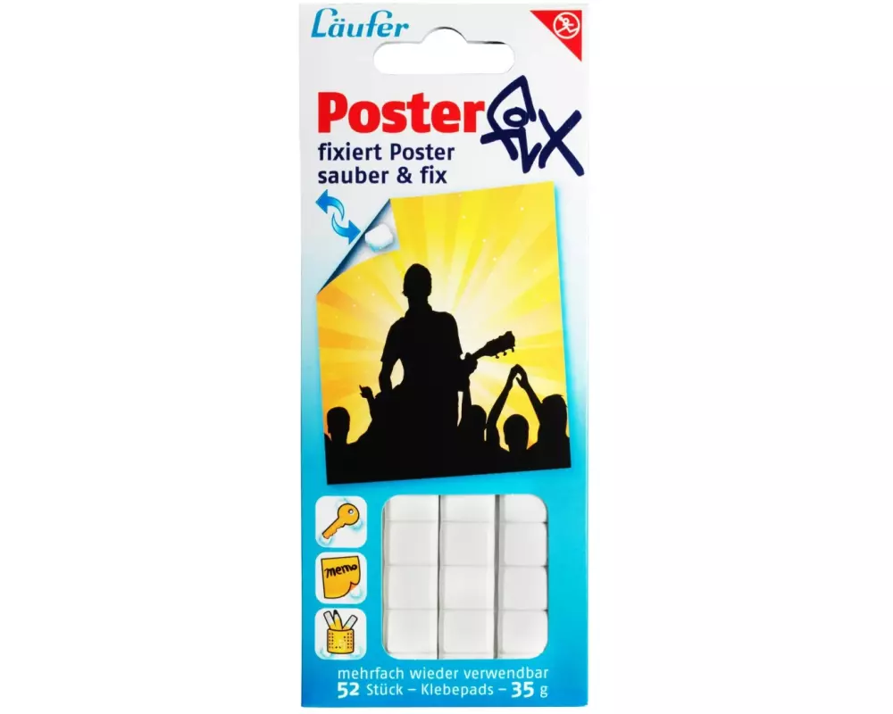 Läufer Klebepad Posterfix 10 mm x 10 mm, 52 Stück