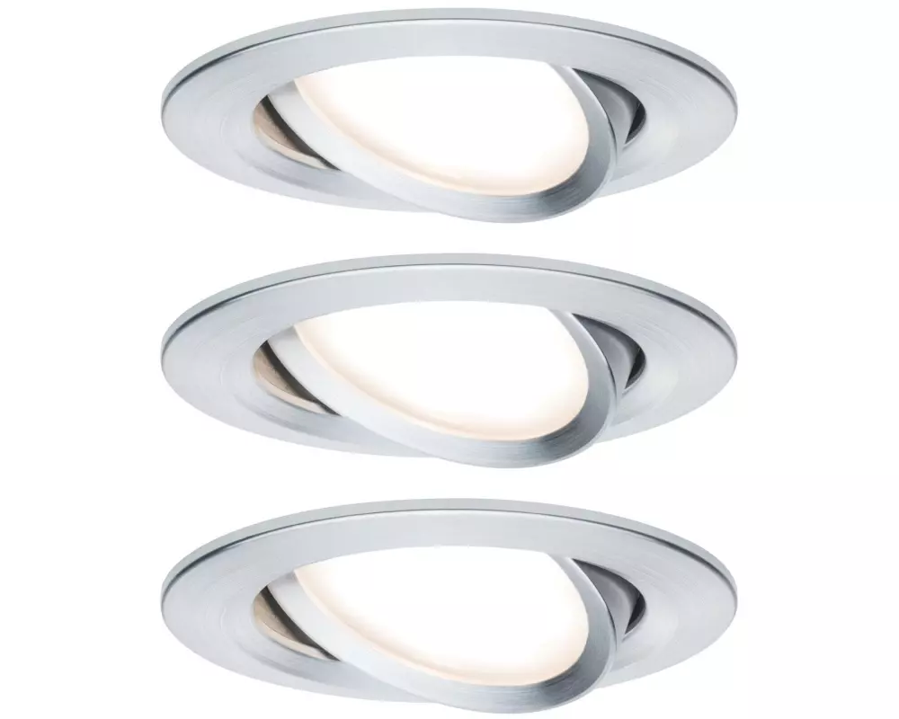 Paulmann Einbauspot Nova Coin Set, 3 x 6 W, 2700 K, Chrom