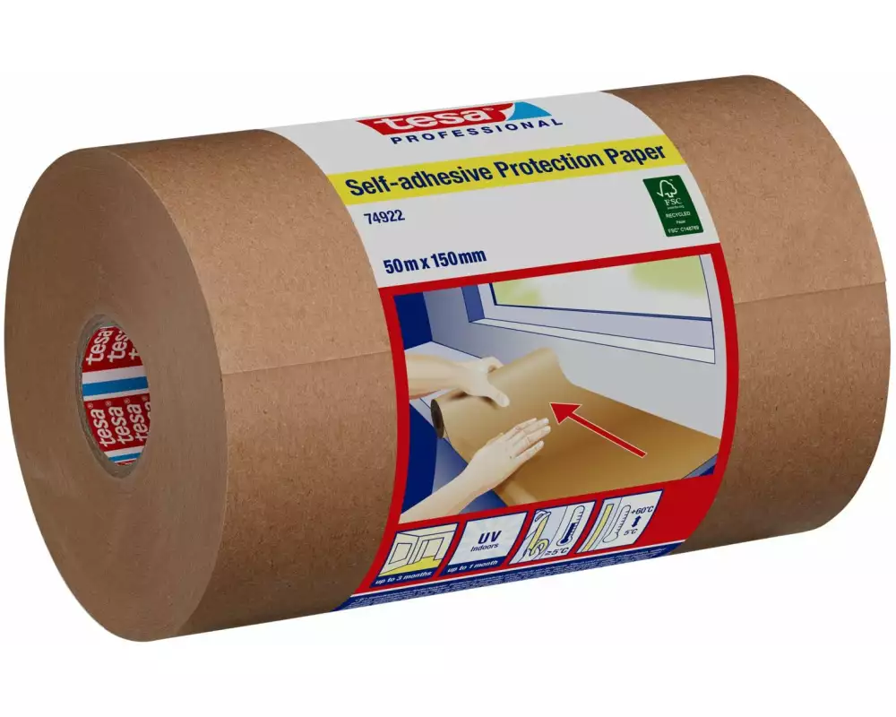 tesa Selbstklebendes Schutzpapier 1x Rolle 50 m x 15 cm