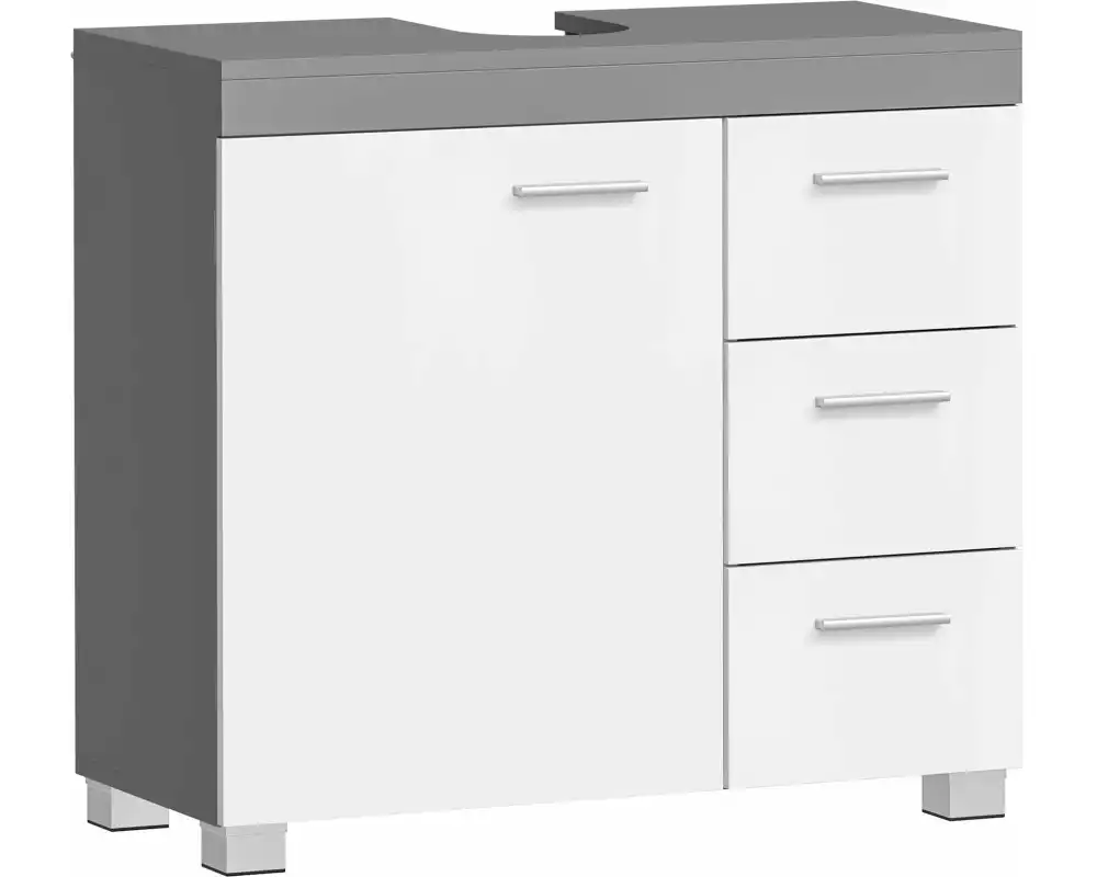 VASAGLE Waschbeckenunterschrank 64 x 70 cm, Weiss/Grau