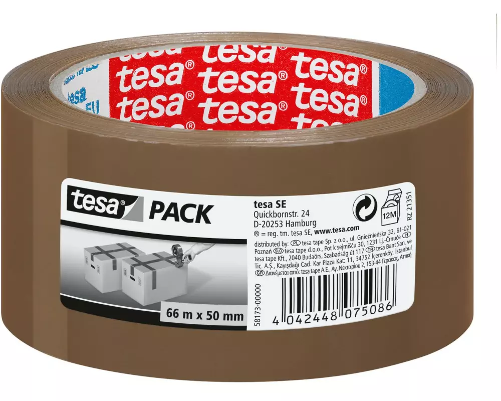tesa Klebeband tesapack Standard 4024 50 mm x 66 m, Braun