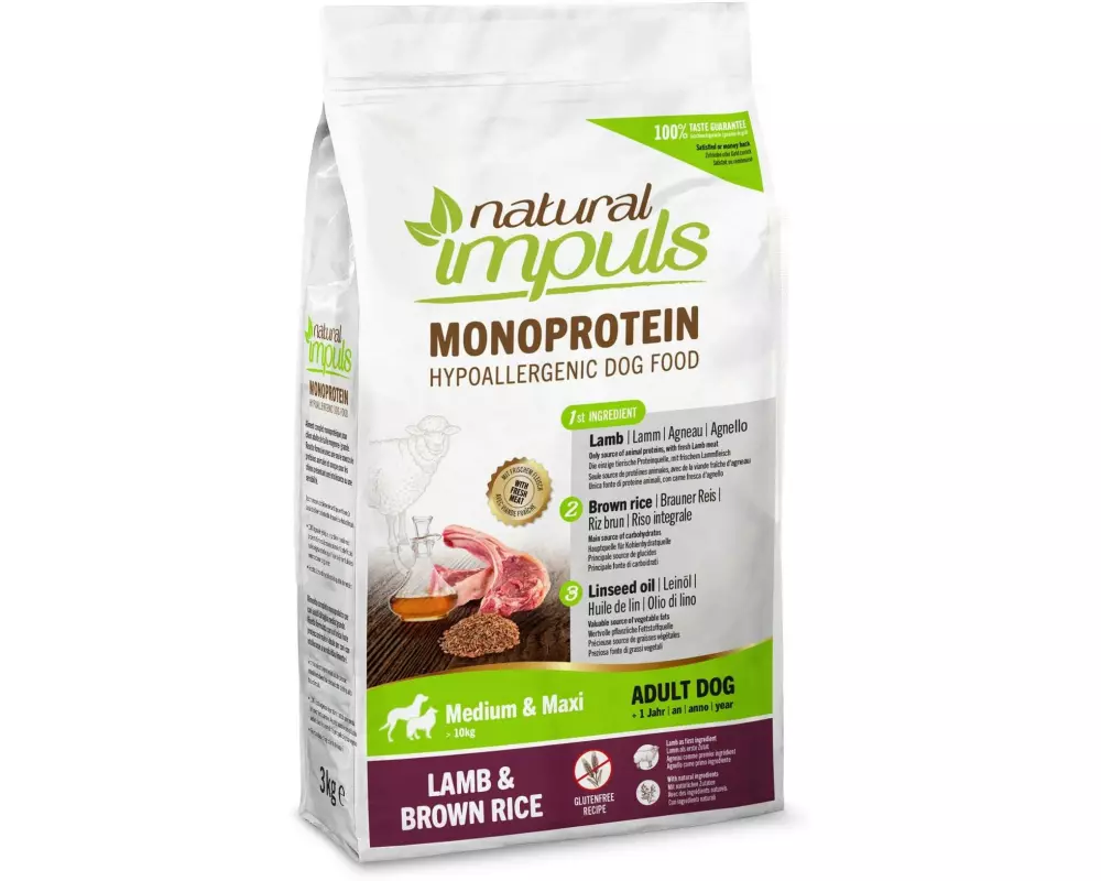 Natural Impuls Trockenfutter Adult Med/Max Lamm 3 kg