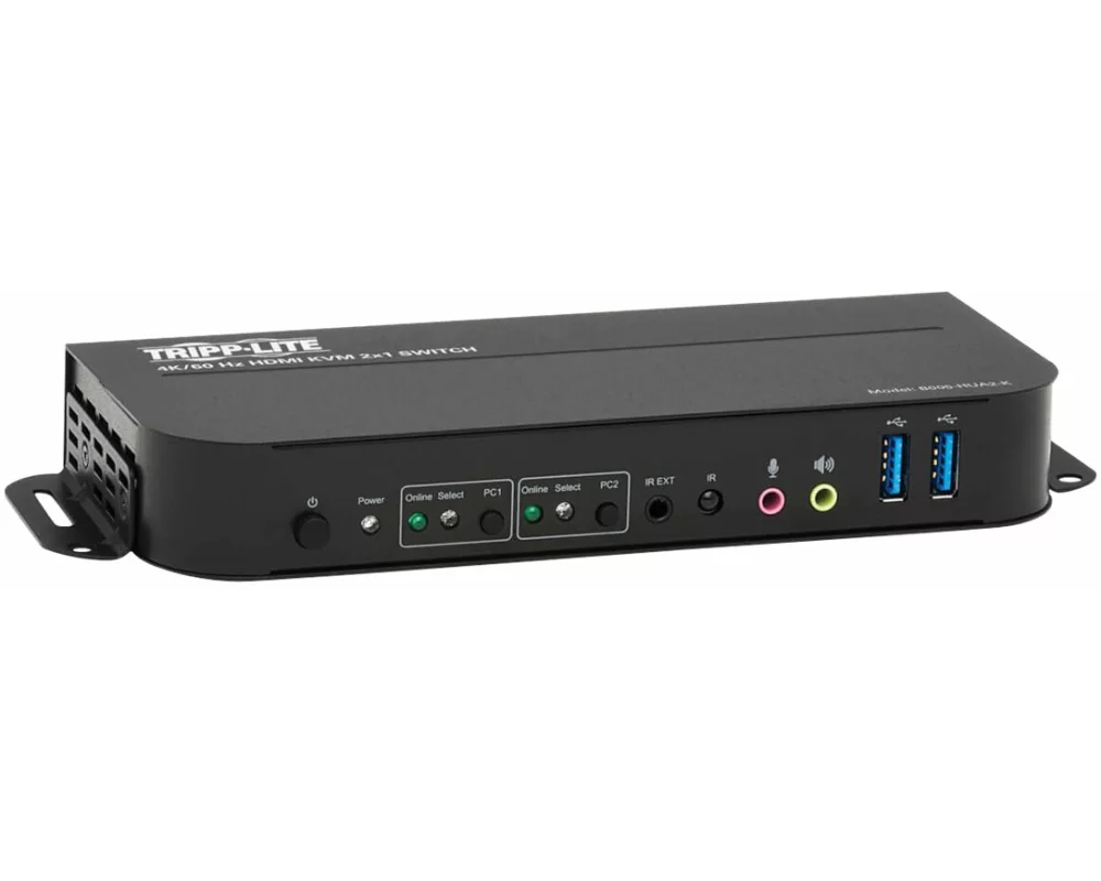 EATON TRIPPLITE 2-Port, HDMI/USB, KVM, Switch, 4K, 60Hz, HDR, HDCP, 2.2, IR, USB, Sharing, USB 3.0, Cables